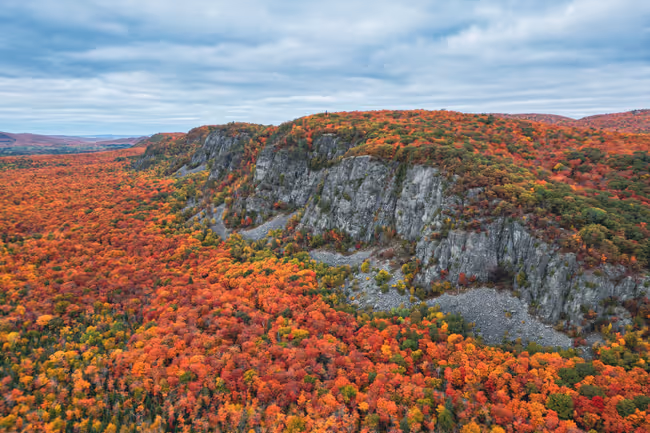 Autumn colour above the limestone bluffs at Nottawasaga
