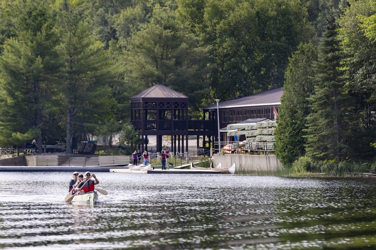 Canoes at the Canoe Lake landing in Algonquin