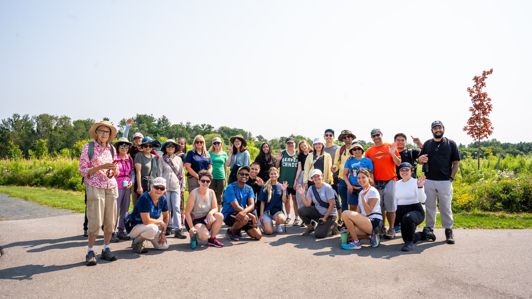 A Parkbus guided group together before setting off