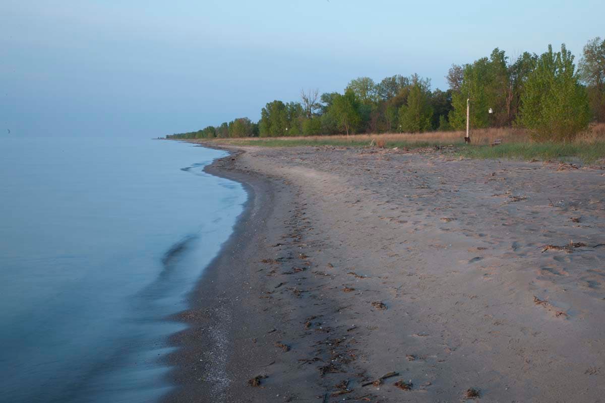 The sandy Lake Erie beach at Rondeau Provincial Park